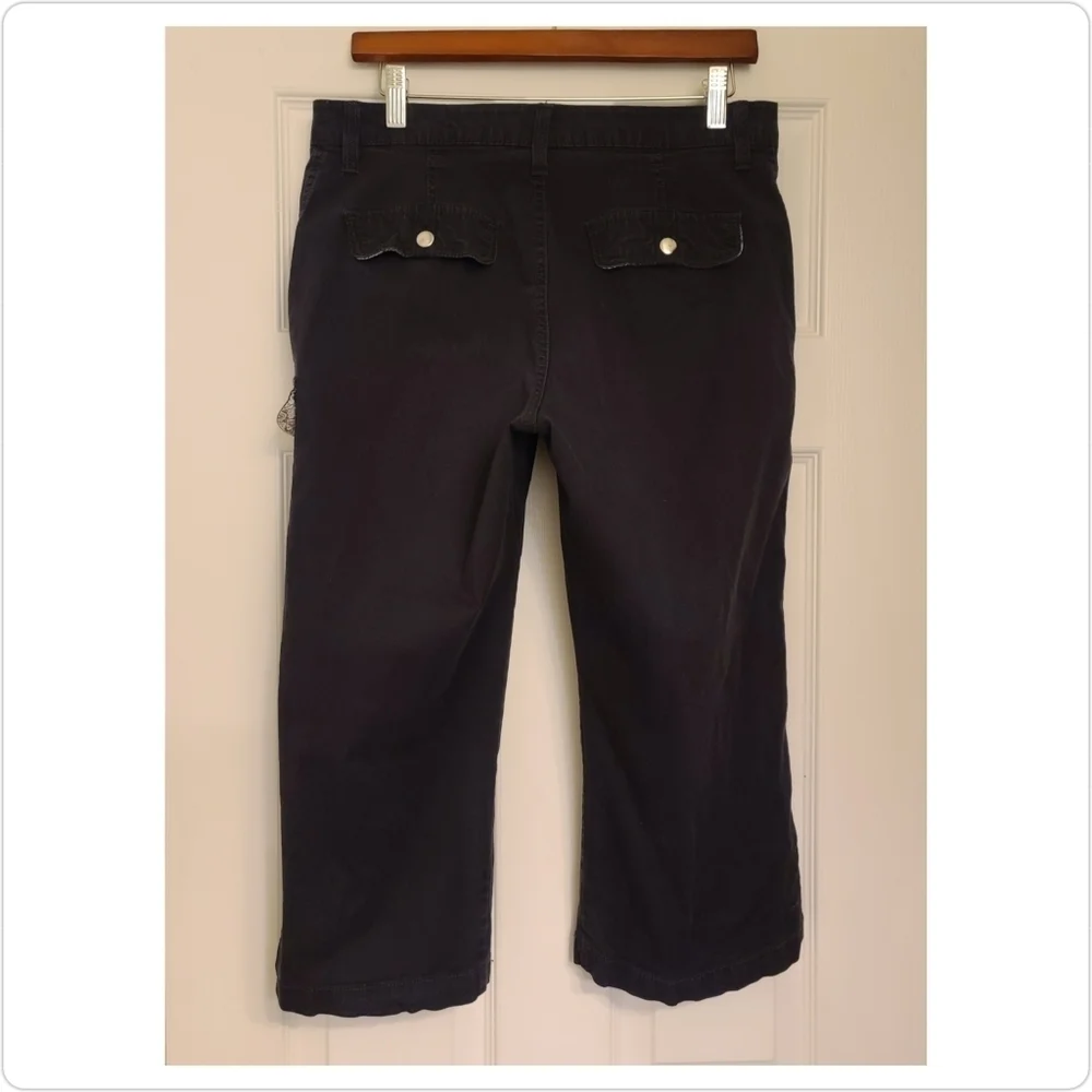 Lee Cargo Pedal Pusher Capri Pants Navy Blue Lightweight Breathable Cott… - Picture 2 of 5
